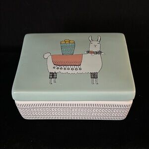 Danica Hand Painted Jewellery Box Llama Jewelry Box with Pastel Design